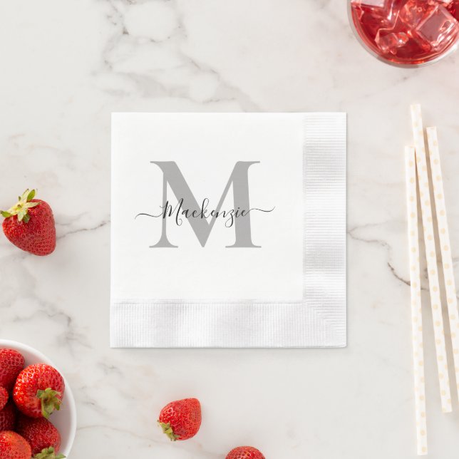 Personalise Monogram Initial Name Party Napkin (Insitu)