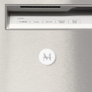 Personalise Monogram Initial Name Round Magnet