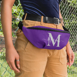 Personalise Monogram Initial Name Royal Purple Bum Bags