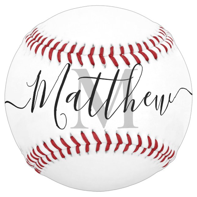 Personalise Monogram Initial Name Softball (Front)
