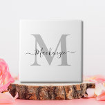 Personalise Monogram Initial Name Tile<br><div class="desc">Personalise this Monogram Initial or Name product. Looks good on anything. ⭐PERSONALIZE this template with your artwork. ⭐EDIT it further to make more changes. ⭐TRANSFER this design to any product. Visit all my stores at bit.ly/SandyspiderStores (cut and paste).</div>
