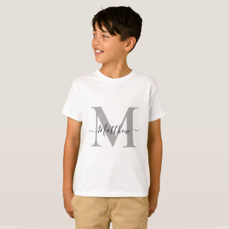 Personalise Monogram Initial Name Unisex Kids T-Shirt