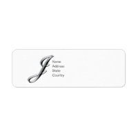 Personalise Monogram J Script Return Address Label
