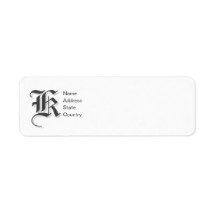 Personalise Monogram K Return Address Label