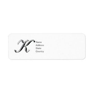 Personalise Monogram K Script Return Address Label