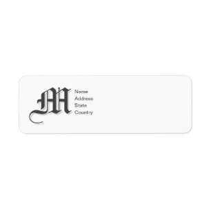 Personalise  Monogram M Return Address Label