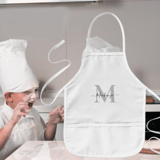 Personalise Monogram Name Add Photo Colour Kids Apron