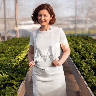 Personalise Monogram Name Add Photo Colour Long Apron