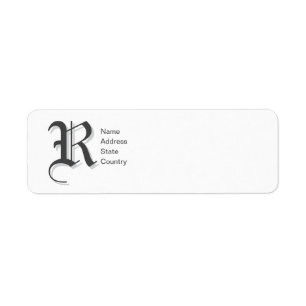 Personalise  Monogram R Return Address Label