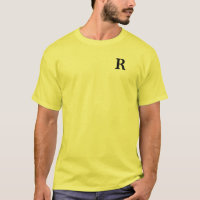 Personalise Monogram R Yellow T-Shirt
