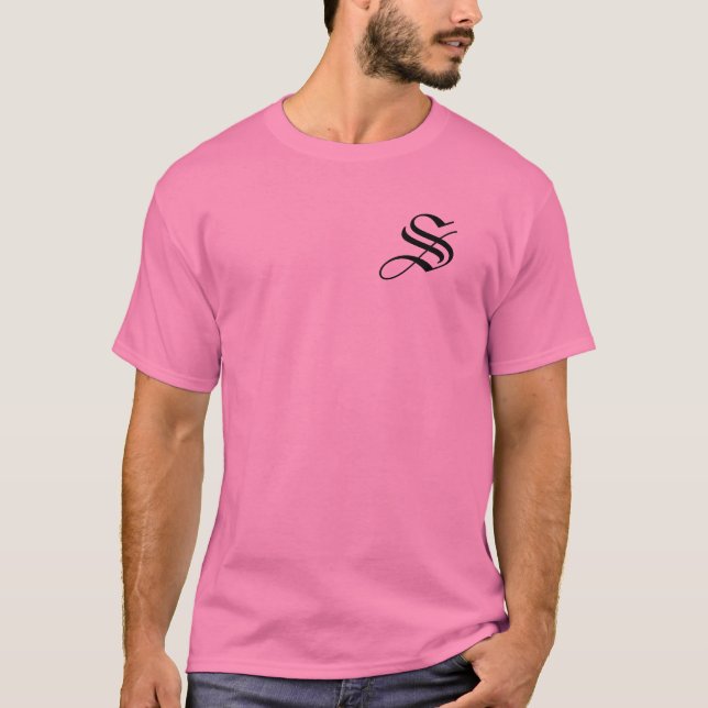 Personalise Monogram S Pink  T-Shirt (Front)