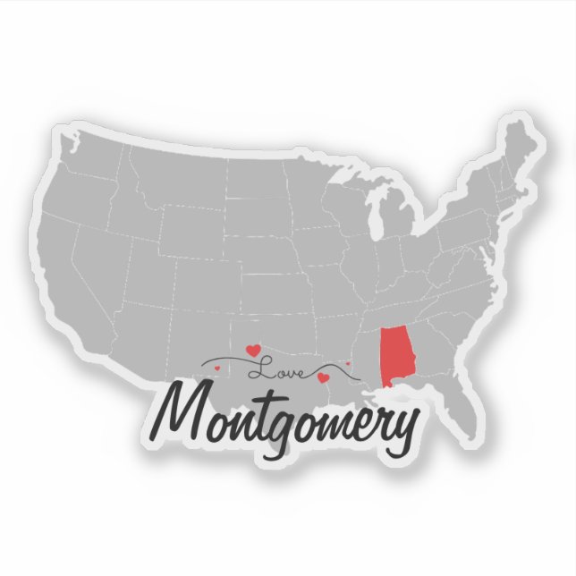 Personalise - Montgomery, Alabama Map US  (Front)
