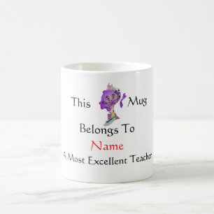 Personalise Most Excellent Teacher Princess Coffee Mug