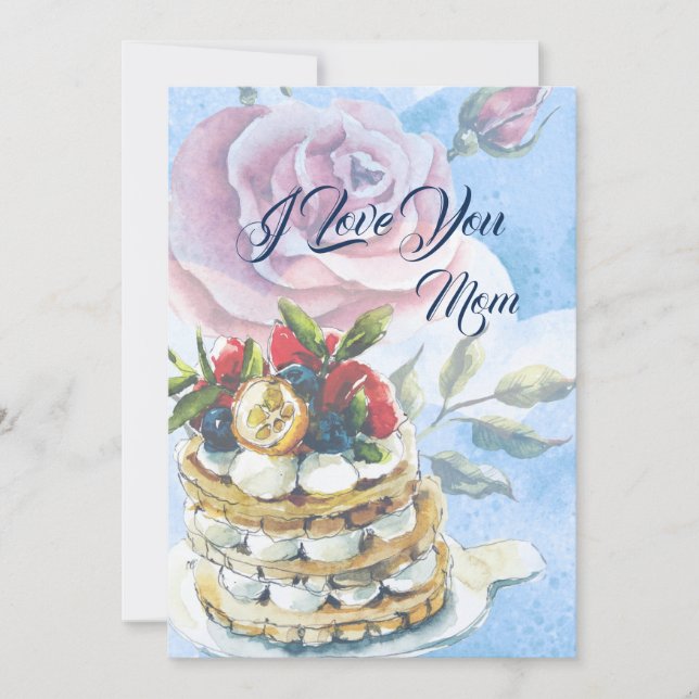 Personalise Mother's Day Cake Card (Front)