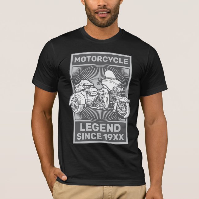 Personalise Motorcycle Trike Custom Biker Legend T-Shirt (Front)