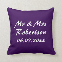 Personalise Mr and Mrs purple wedding zipper