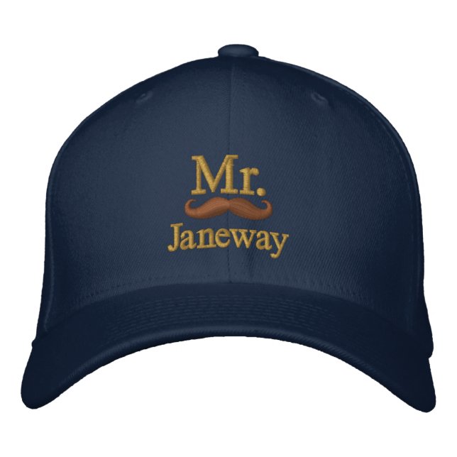 Personalise Mr & Mrs Embroidery Embroidered Cap (Front)