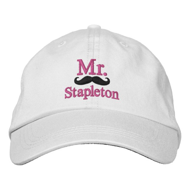 Personalise Mr & Mrs Embroidery Embroidered Cap (Front)