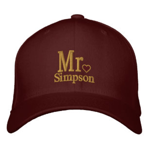 Personalise Mr & Mrs Embroidery Embroidered Cap