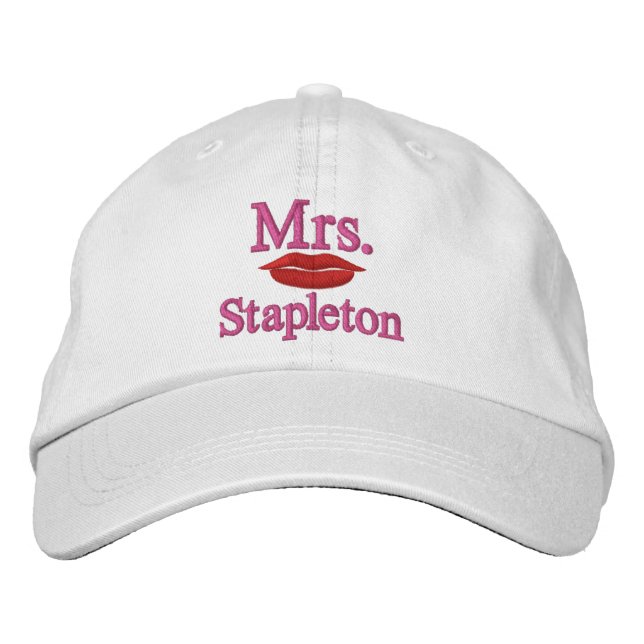 Personalise Mr & Mrs Embroidery Embroidered Cap (Front)