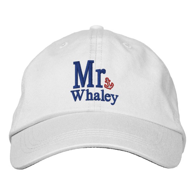 Personalise Mr & Mrs Embroidery Embroidered Cap (Front)