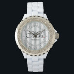 Personalise Mrs. Wife Bride Click for Custom Colou Watch<br><div class="desc">Easily change the colour of the vertical stripes design from their preset grey and white to any colour of your choice in one step. Just click on the "Cutomize It!" button to reveal the colour selector titled "Printed Background Colour" from which you can choose any colour you want in one...</div>