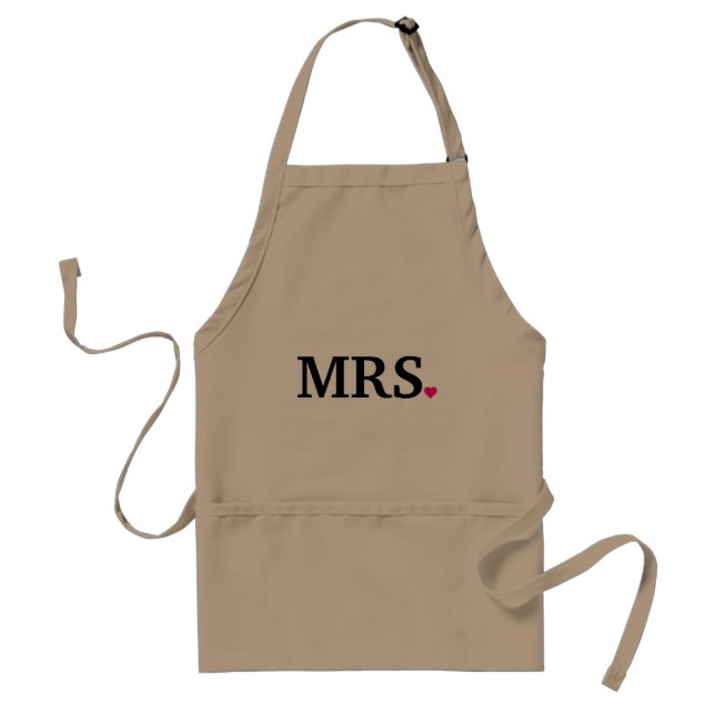 personalise Mrs. Wife Bride Newlywed Standard Apron (Front)