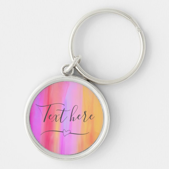 Personalise Multicolor Painted Button Keychain (Front)