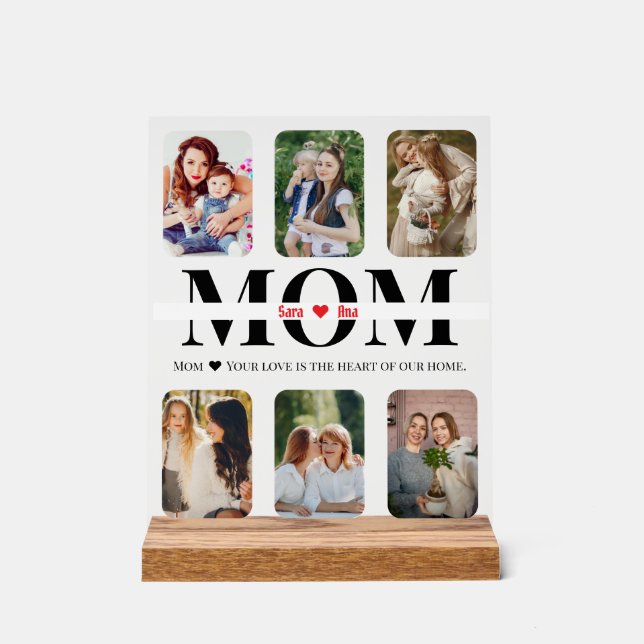 Personalise Mum ♥ Acrylic Sign with Custom Photos  (Front)