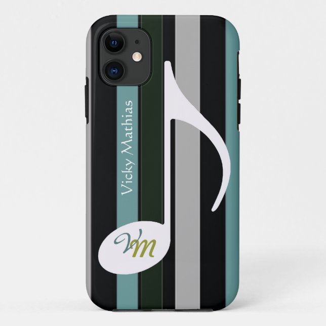 personalise musical note stripes Case-Mate iPhone case (Back)