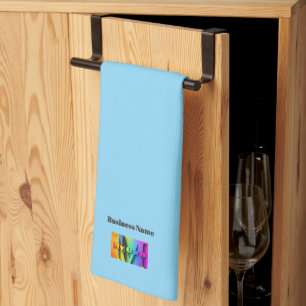 Personalise My Own Cafe Coffee Shop Blue     Tea Towel