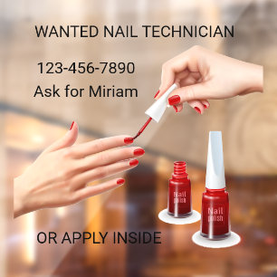 Personalise Nail Salon Technician Wanted Shop