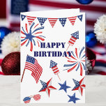 Personalise Name 4th of July Happy Birthday Card<br><div class="desc">Personalise Name 4th of July Happy Birthday Card</div>