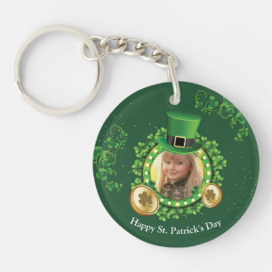 Personalise Name And Photo St. Patrick's Day Green Key Ring