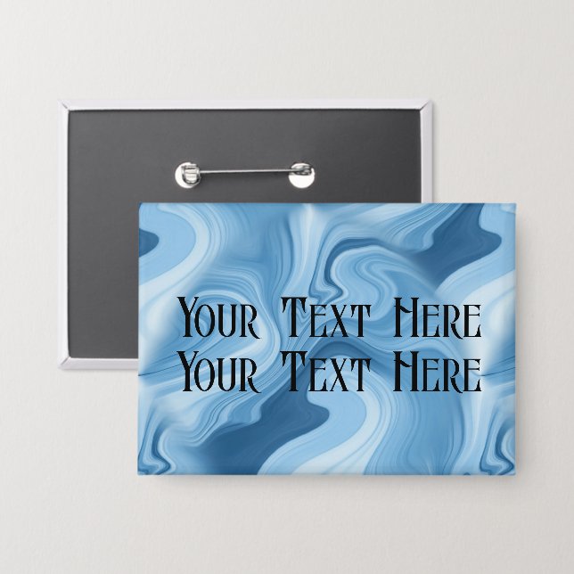 Personalise Name Badge Blue Marble (Front/Back)