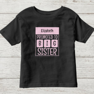 Personalise name big sister pink toddler T-Shirt