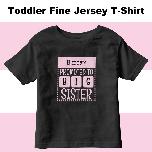 Personalise name big sister pink toddler T-Shirt (Creator Uploaded)