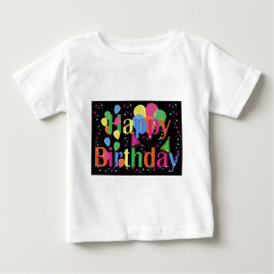 Personalise Name Birthday Party Celebration Art Baby T-Shirt
