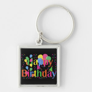 Personalise Name Birthday Party Celebration Art Key Ring