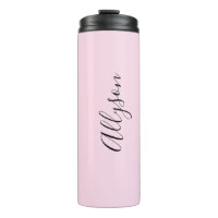 Personalise Name Black Script Vertical, Pale Pink