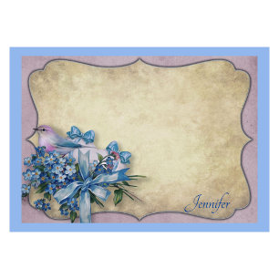 Personalise Name Bluebird Forget-Me-Knots Post-it Notes