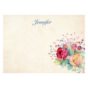 Personalise Name Bouquet of Flowers Post-it Notes