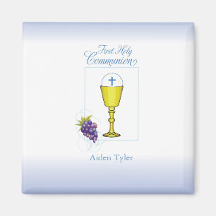 Personalise Name Boy First Communion Chalice, Host Magnet