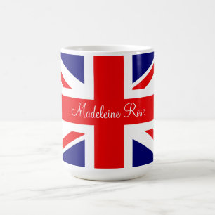 Personalise Name British National Flag Coffee Mug