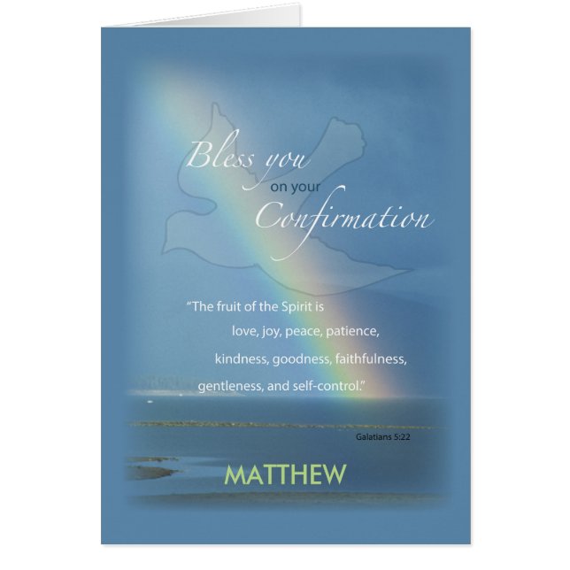 Personalise Name Customisable Confirmation Rainbow (Front)