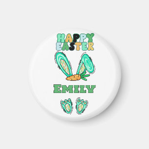 Personalise Name Cute Easter Bunny Magnet