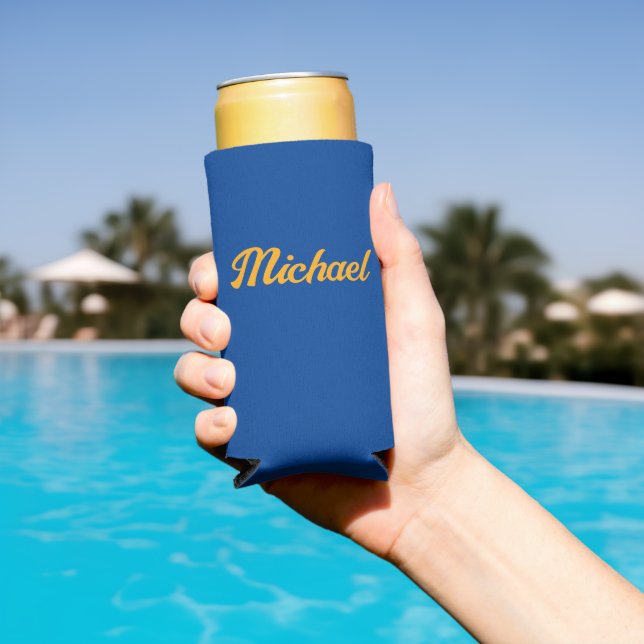 Personalise Name for a Useful Custom Gift Tall Sel Seltzer Can Cooler (In Situ Pool)