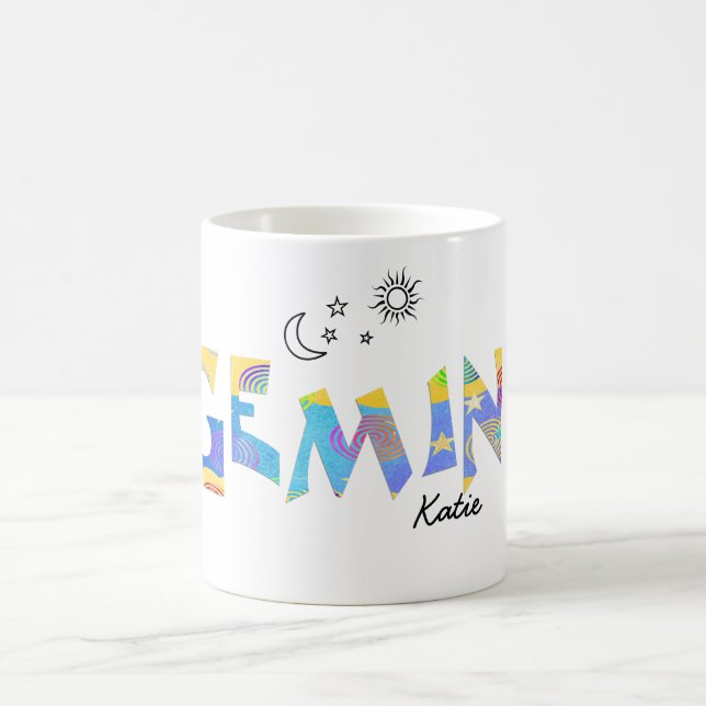 Personalise Name-Fun GEMINI Birthday Zodiac Mug (Center)