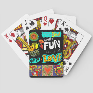 Personalise NAME Fun Trendy Cartoon Collage Playing Cards