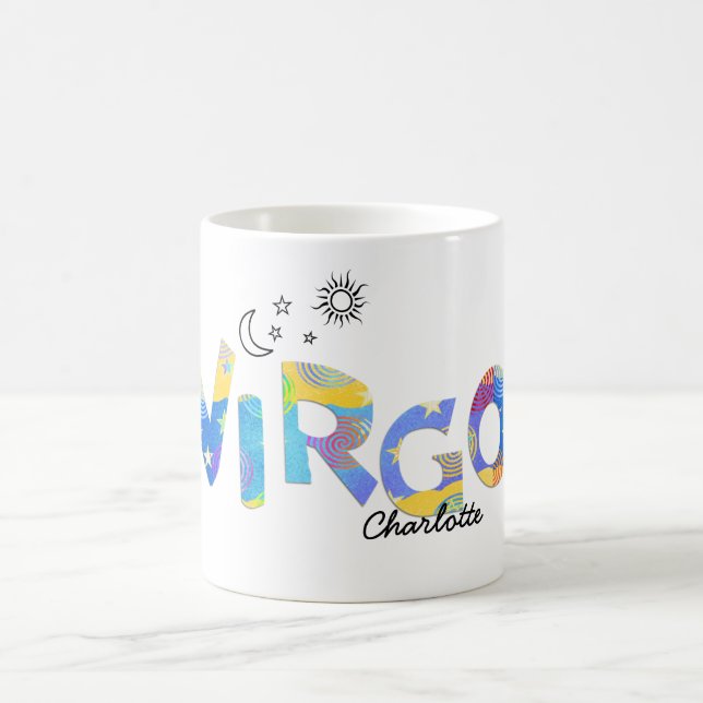 Personalise Name-Fun VIRGO Birthday Zodiac Mug (Center)